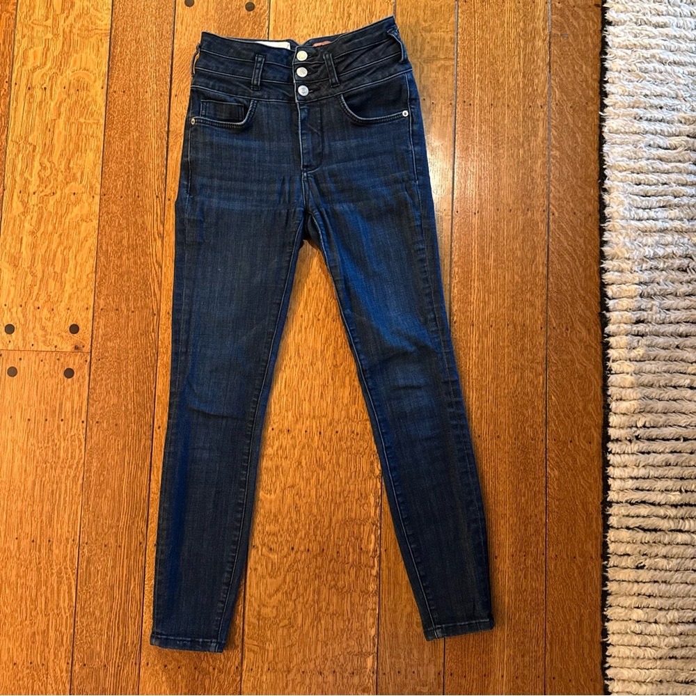 PILCRO High-Waisted Dark Blue Skinny Jeans